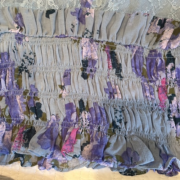 (5 for $75) NWT FREE PEOPLE daphne silver blue combo floral lace blouse - Picture 13 of 14